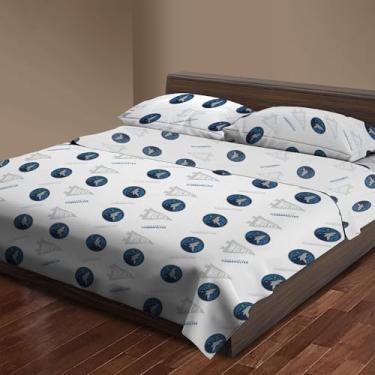 Imagem de Northwest Jogo de cama solteiro oficialmente licenciado Minnesota Timberwolves NBA – Roupa de cama macia com logotipo do time para dormitórios, quartos, grutas de fãs e estilo de dia de jogo
