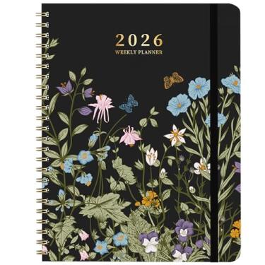Imagem de Agenda 2026, agenda semanal e mensal 2026 de janeiro de 2026 a dezembro de 5018 x 28 cm, agenda 2026 para mulheres com abas, encadernação em espiral, bolso interno, perfeito para material de