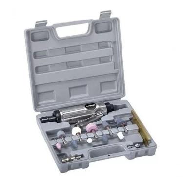 Imagem de Kit Retífica Mini Pneumática Esmeril Trava Segurança Politri