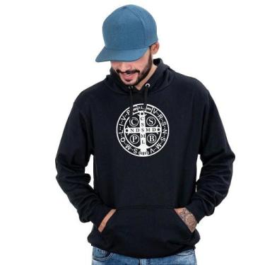 Imagem de Blusa Moletom Masculina Bolso Canguru Capuz Estampa Conforto - Campero