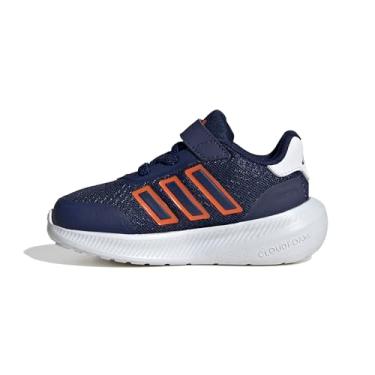 Imagem de adidas Tênis infantil X_PLR Path Elastic Lace & Strap, Azul escuro/laranja semi impacto/branco, 19