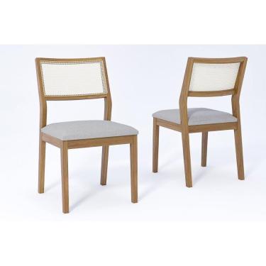 Imagem de Cadeira De Cozinha Bella Kit 2 Un Carvalho-linho Cinza - Cimol