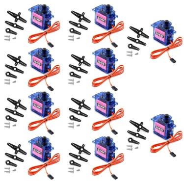 Imagem de Geekstory 10PCS SG92R 9g Micro Servo Motor Mini Small Analog Servos Motor Metal Gear for Arduino RC Remote Control Aircraft Model (360 Degree)
