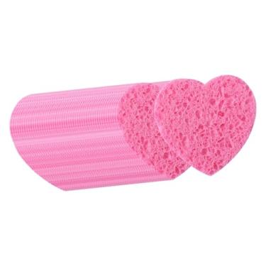 Imagem de Kokiya 50 esponjas faciais compactadas para limpeza facial, que limpam e purificam a pele, ideais para cuidados com a pele e remoção suave de maquiagem, Formato de Coração