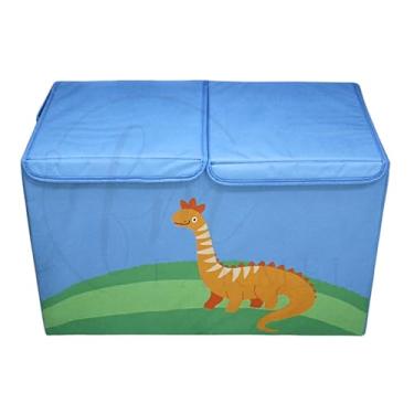 Imagem de Bau De Brinquedos e Caixa Organizadora Montável Estampado Estruturada 60x40 Ideal Para Quarto Infantil (AZUL)