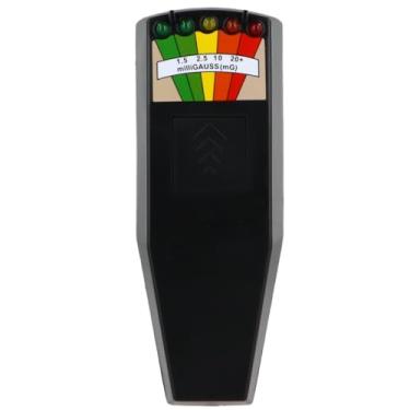 Imagem de Medidor Emf, detector de campo magnético de 5 LEDs, dispositivo de teste eletromagnético para investigações paranormais, preto