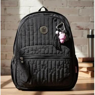 Imagem de Mochila Kika Feminina Bordado Coração Ou Estrela C/ Chaveiro - D Prese