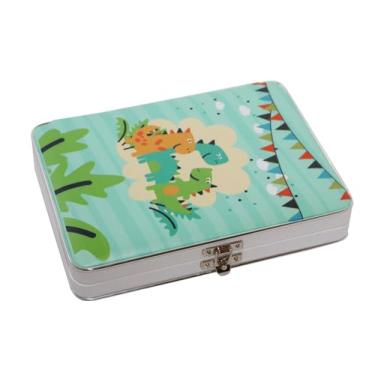 Imagem de Álbum Maleta Menino Safari Dinossauro Verde Para 100 Fotos 15x21 + Diário