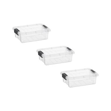 Imagem de Superio Mini recipiente de armazenamento caixa de giz de cera de plástico suprimentos de arte e estojo de costura empilhável transparente pequeno organizador para contas, papelaria, giz e alimentos