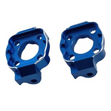 Imagem de Aluminum Spindle Carrier Set for Losi 1/18 Mini LMT 4X4 Brushed Monster Truck LOS01026 — Replacement for LOS214041 Front Spindle Carrier Upgrade Parts (Blue)