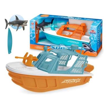 Imagem de Barco Shark Wave Infantil com Tubarão – Barco que Flutua, Acessórios, Lancha de Resgate – Brinquedo de Piscina para Crianças