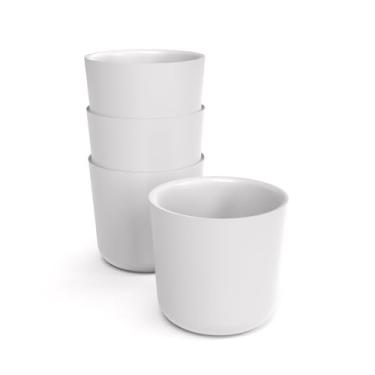 Imagem de EKOBO Conjunto de 4 copos infantis de bambu, 227 g, nuvem, copo aberto, nuvem, leve, durável e seguro para lava-louças, copo infantil reutilizável e ecológico para casa, viagem, piqueniques