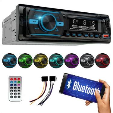 Imagem de Aparelho de som Automotivo bluetooth 4x50Wrms Radio para carro Painel 