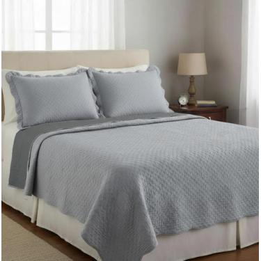 Imagem de Kit Cobre Leito Colcha Solteiro Casal Queen King Dupla Face Casa Dona,