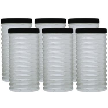 Imagem de Kit 6 Potes Porta Mantimentos Com Tampa De Rosca 1,5 Litro (Fumê)