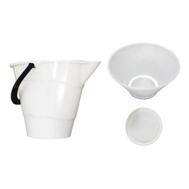 Imagem de Balde Oval Ordenha 12 L+ Coador Tela De Nylon+ Tela Reserva - Combo