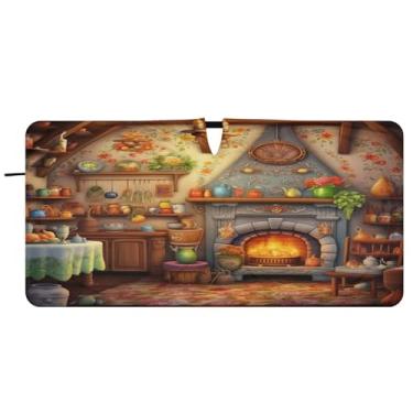 Imagem de Blueangle Guarda-sol para para-brisa de quarto de desenho animado - 149.9 cm x 76.2 cm dobrável carro janela frontal blocos para-sol raios UV viseira de sol (266)