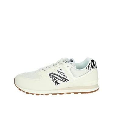 Imagem de New Balance Tênis infantil unissex 574 V1 Animal com cadarço, Sal marinho/preto/rosa de pedra, 7 Big Kid
