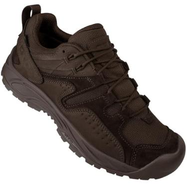 Imagem de OTB Boots Botas de cano baixo inclinadas – Botas de trabalho leves e impermeáveis com sola GRIP-STIK, proteção de corda rápida, amortecimento de espuma para o futuro, Marrom, 14.5 Women/13 Men