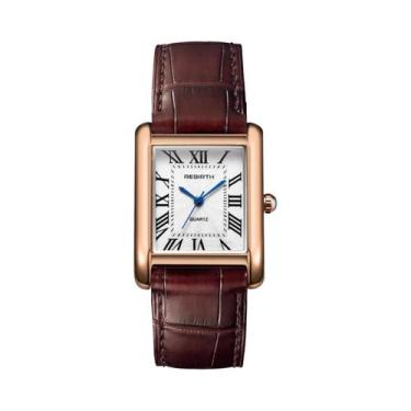 Imagem de Relógio De Pulso Feminino De Quartzo Em Couro Elegante REBIRTH 002, Re