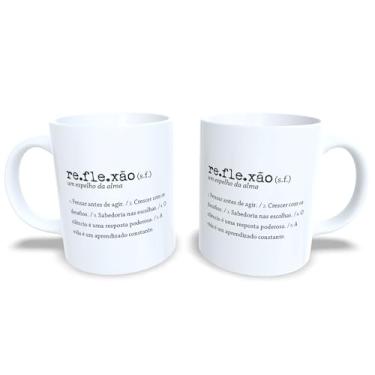 Imagem de Caneca de Cerâmica 325 ml Dicionário do Coração, Reflexão, Branca, com Frase Inspiracional (13526)
