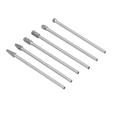 Imagem de SPYMINNPOO Conjunto de Rebarbas de Metal Duro Acessório de Grosa de Aço de Tungstênio para Escultura Em Perfuração de Madeira, Kit de Portabilidade de Cabeça de Cilindro de Alta Eficiência Com Haste