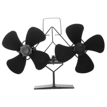 Imagem de Baoblaze Ventiladores para fogão a lenha, ventilador para lareira, aquecimento doméstico, queimador de lenha, ampla faixa de temperatura, ventilador térmico, 4 Lâminas