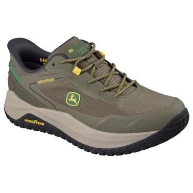 Imagem de Skechers John Deere Tênis masculino impermeável Ripstop Bungee Slip-in com borracha Goodyear, Verde, 46