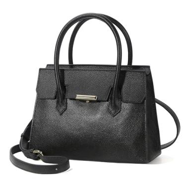 Imagem de Taertii Bolsa feminina clássica de couro legítimo, bolsa de ombro marrom com alça superior