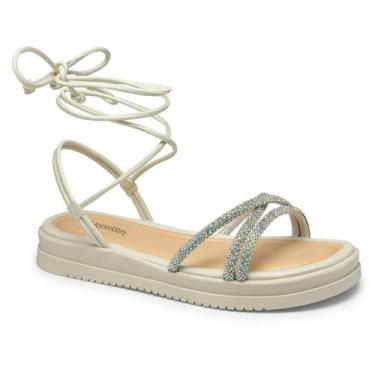 Imagem de Sandalia Papete Feminina Mississipi Strass Amarração MI717