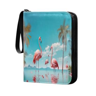 Imagem de Wassud Lindo fichário de flamingo com 4 bolsos para colecionadores, meninos, meninas, 400 cartões padrão, à prova d'água, TCG CCG MTG
