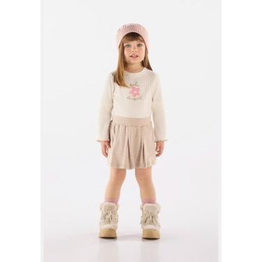 Imagem de Conjunto Infantil com Blusa e Short-Saia Xadrez Up Baby-Feminino