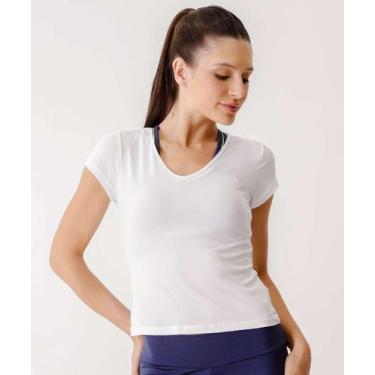 Imagem de Blusa Feminina Fitness Básica Marisa Branco-68107, Branco, P