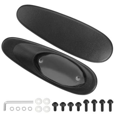 Imagem de PATIKIL 1 par de substituição de descanso de braço para cadeira de escritório, capa de couro para cadeira de escritório PU 10 cm orifício de montagem com parafusos para cadeiras de jogos, apoio de