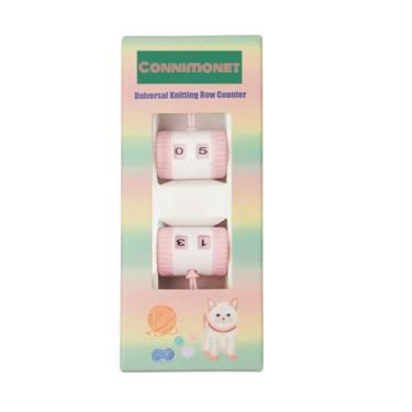 Imagem de Connimonet Contador de fileiras para tricô, 2 peças por caixa, com cordão de pendurar, ferramenta de marcação de agulha de tricô, contador de pontos de tricô de plástico, contador de linhas de fio de