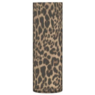 Imagem de JUZIHAI Vaso de flores com estampa de leopardo 9,9 cm x 30 cm de cilindro de plástico moderno para decoração de casa de centro de mesa de casamento