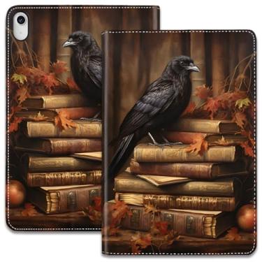 Imagem de Capa para iPad (A16) 11ª geração 11 polegadas 2025 / iPad 10ª geração 10,9 polegadas 2022, suporte ajustável, auto despertar/hibernar, capa inteligente - Crow and Magic Book Vintage