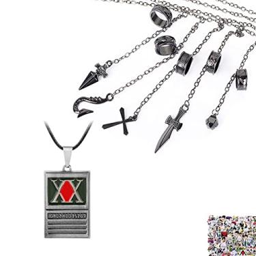 Imagem de HJYZY H.Unter Colar Kurap.ka Cosplay Cinco Dedos Anéis Caçador Pulseira Corrente Anime Pulseira Acessórios Anime Adesivo 12 peças, PVC, Sem Pedra Preciosa