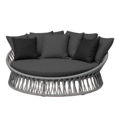 Imagem de Chaise área Externa Monza Alumínio Corda Náutica Trama Cinza