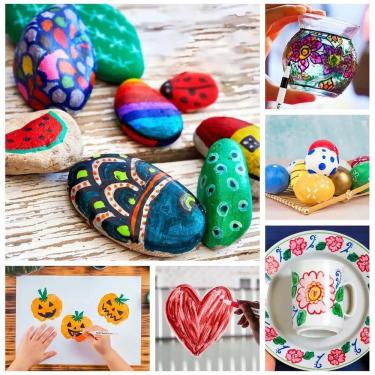 Imagem de Canetinha Caneta 80 Cores Marcador Tinta Acrilica Permanente Prova Dagua Escultura Artesanato Estojo Maleta Pintura