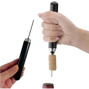 Imagem de Saca-Rolhas Pneumático em Plástico ABS e Aço Inox para Vinho - Abertura Rápida e Sem Esforço