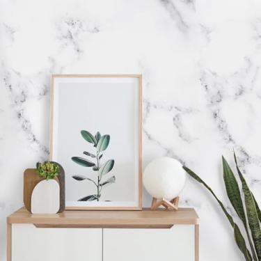 Imagem de Papel de Parede Adesivo para Cozinha Lavável Resistente a Altas Temperaturas(Rolo de 3 Metros,Mármore Calacatta)