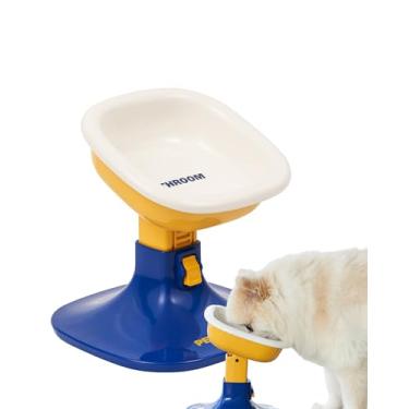 Imagem de PETHROOM Suporte de tigela elevada para cães com bom ajuste – altura ajustável de 11,4 a 18,8 cm com inclinação de 0 a 22°, suporte de alimentação elevado antiderrapante estável para cães e gatos