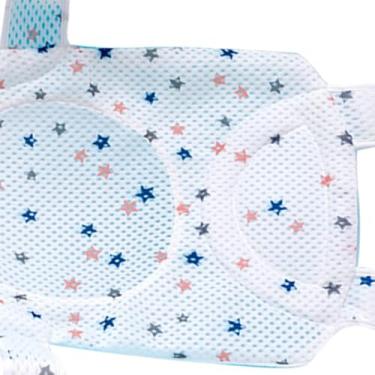 Imagem de Generic Rede de Banho para Bebês, Suporte de Malha Confortável e Antiderrapante Com Proteção para Coluna para Recém-nascidos, Rede de Assento de Banho Ajustável para Segurança na Banheira, 38,2 X 26,4 pol., Branco (Estrela)