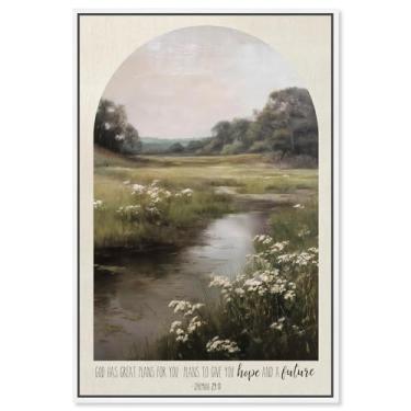 Imagem de God Has Great Plans Nature Canvas Print Jesus Wall Art por Art Remedy, moldura branca, 50 x 76 cm