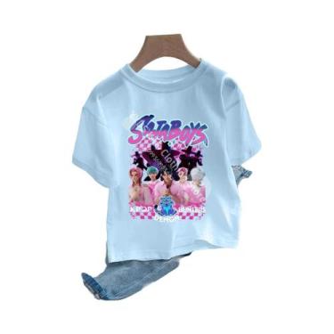 Imagem de Camiseta Infantil De Manga Curta Com Gola Redonda, Estilo Kpop Demon H