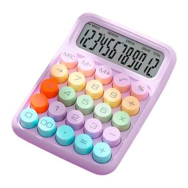 Imagem de Calculadora De Mesa Simples Kawaii Candy 12 Dígitos - Lilás - Klizz