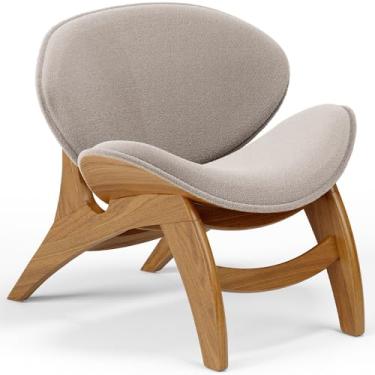 Imagem de Poltrona Decorativa Orgânica Sala Living Kadosh L02 Bouclê Creme - Lyam Decor