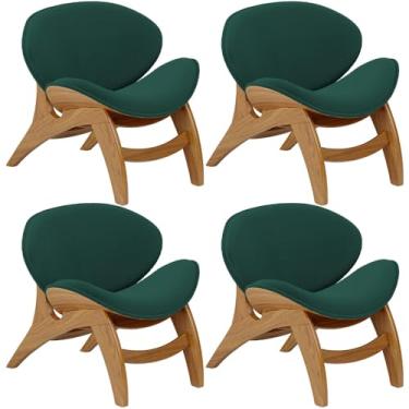Imagem de Kit 4 Poltronas Decorativa Orgânica Sala Living Kadosh L02 Bouclê Verde - Lyam Decor