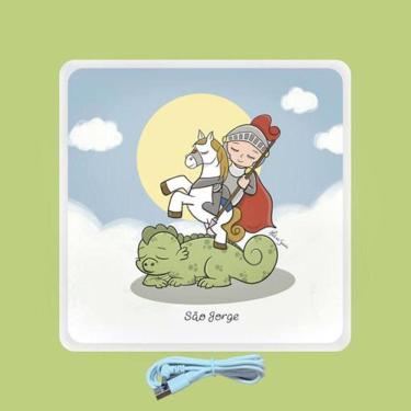 Imagem de Ilumine Seu Espaço Com A Charmosa Luminária Box Usb São Jorge Para Decoração E Leitura